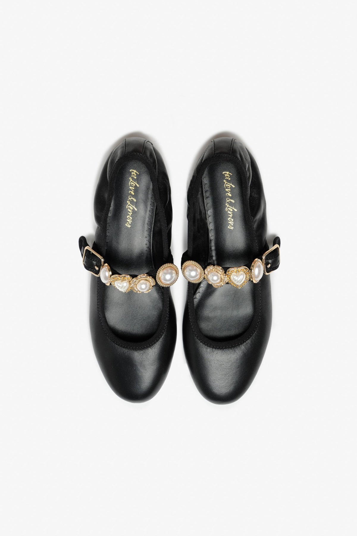 Winifred Vintage Button Flat Black - For Love & Lemons