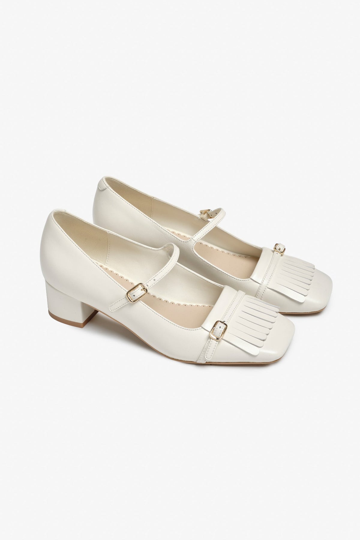Martie Fringe Loafer Heel Cream - For Love & Lemons