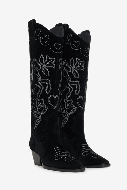 Willa Cowboy Boot Black - For Love & Lemons