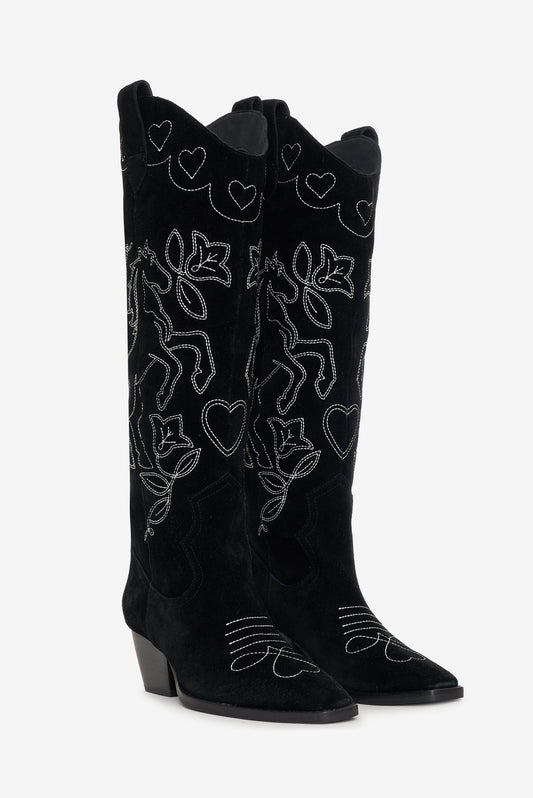 Willa Cowboy Boot Black - For Love & Lemons