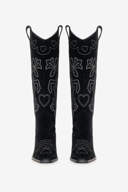 Willa Cowboy Boot Black - For Love & Lemons