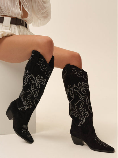 Willa Cowboy Boot Black - For Love & Lemons