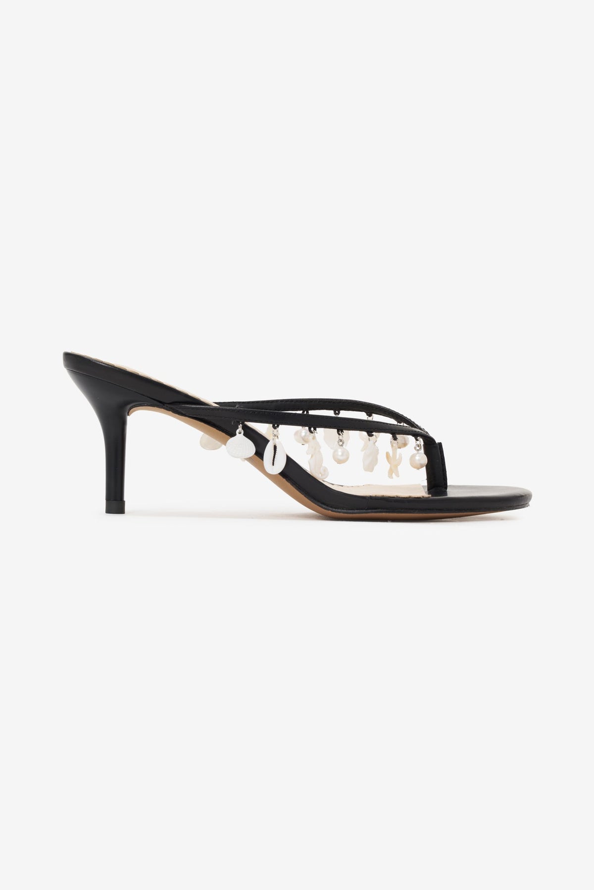 Sailor Charm Thong Heel Black - For Love & Lemons