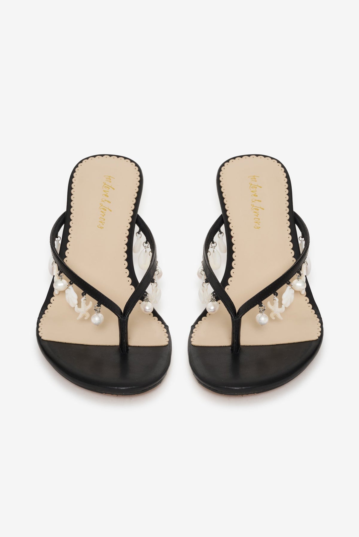 Sailor Charm Thong Heel Black - For Love & Lemons