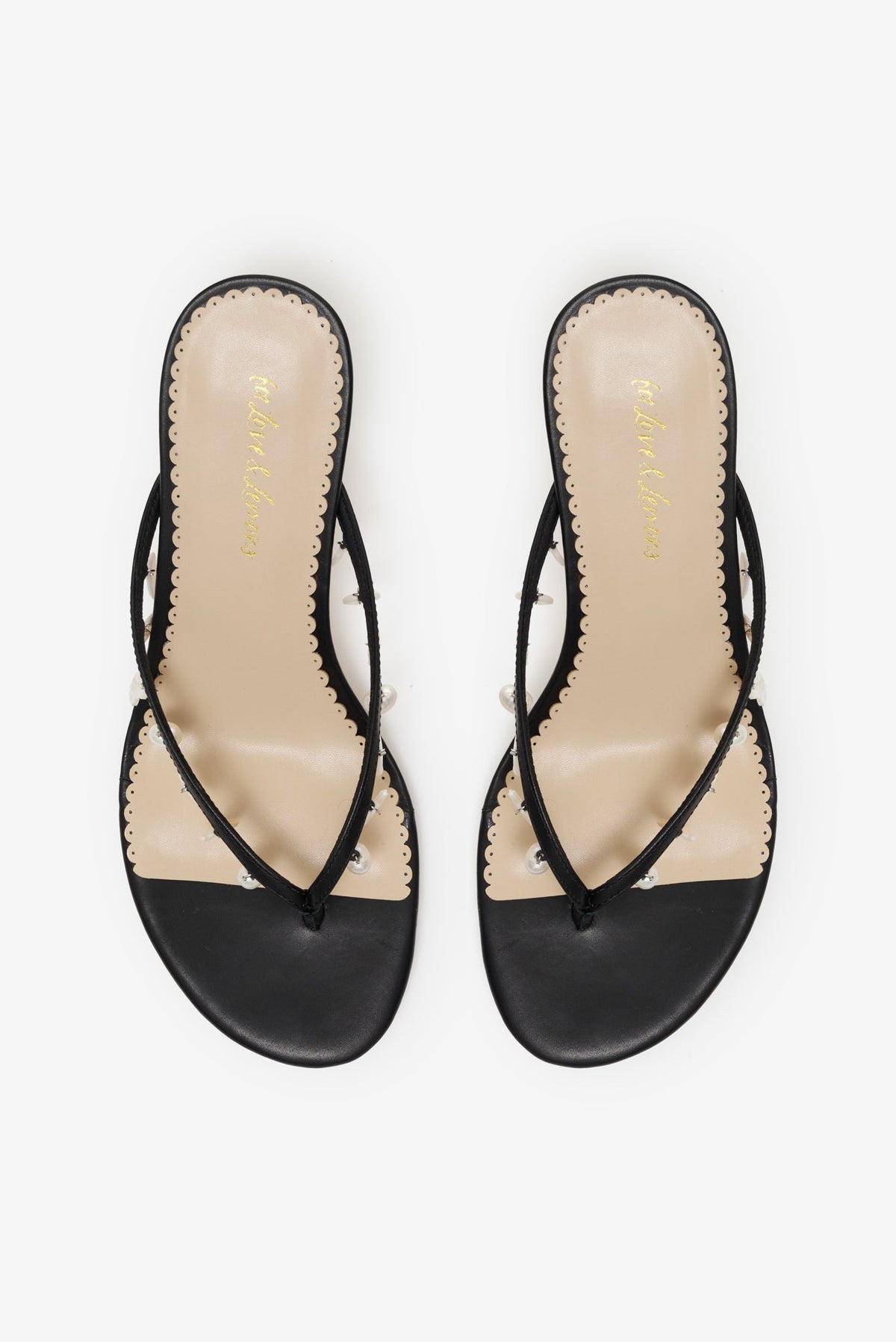 Sailor Charm Thong Heel Black - For Love & Lemons