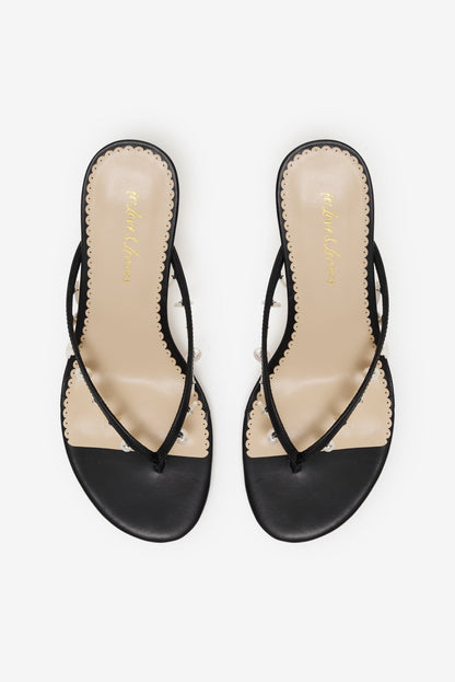 Sailor Charm Thong Heel Black - For Love & Lemons