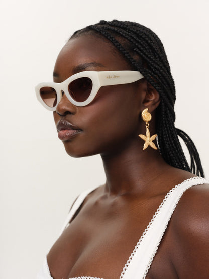Lucy Cat-Eye Sunglasses Cream - For Love & Lemons