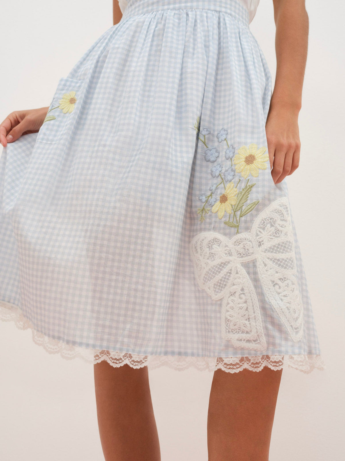 Bluebell Gingham Apron Blue - For Love & Lemons