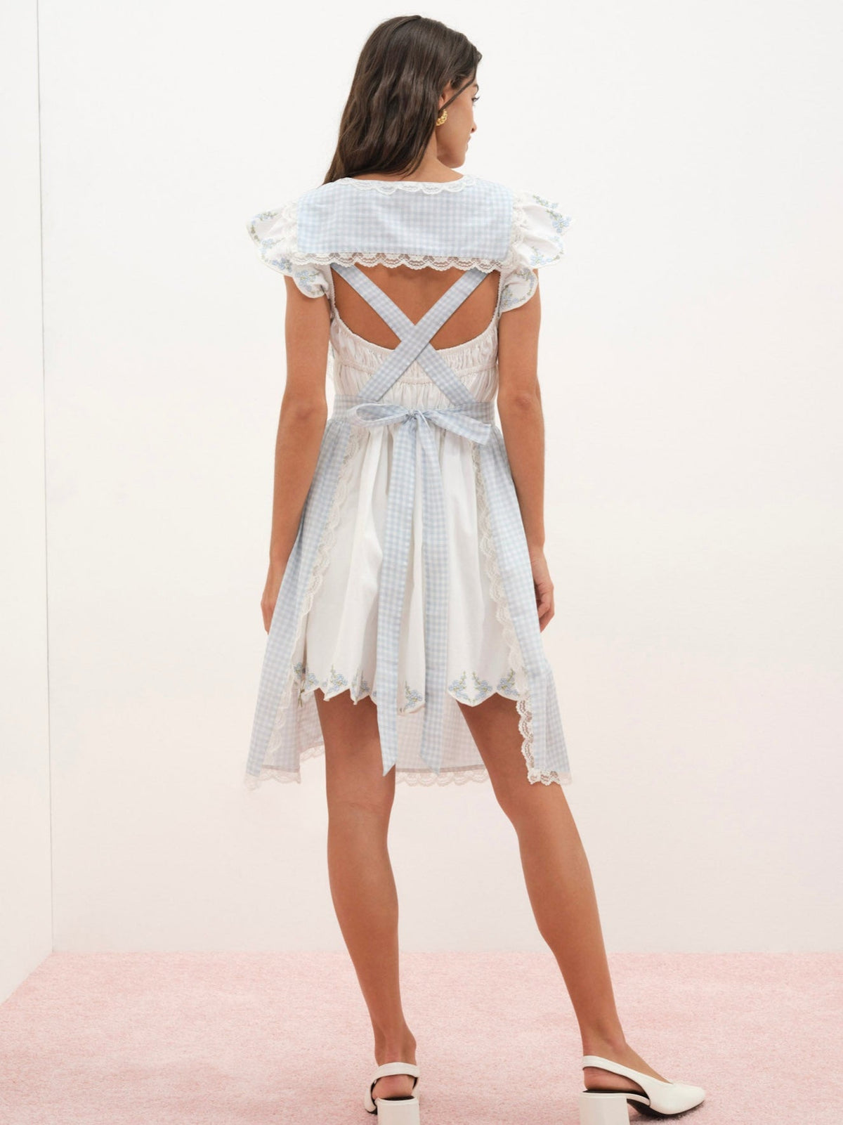 Bluebell Gingham Apron Blue - For Love & Lemons