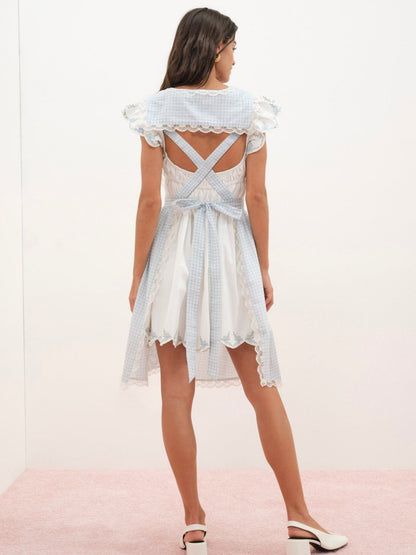 Bluebell Gingham Apron Blue - For Love & Lemons