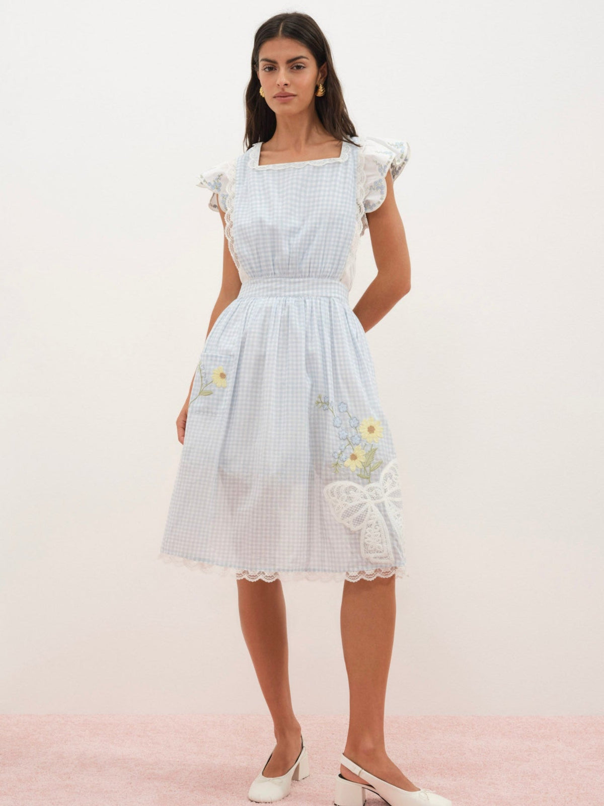 Bluebell Gingham Apron Blue - For Love & Lemons