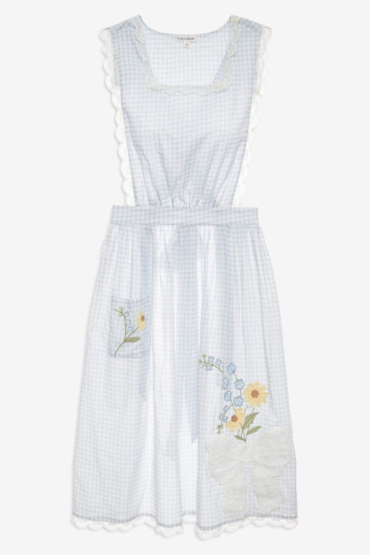 Bluebell Gingham Apron Blue - For Love & Lemons
