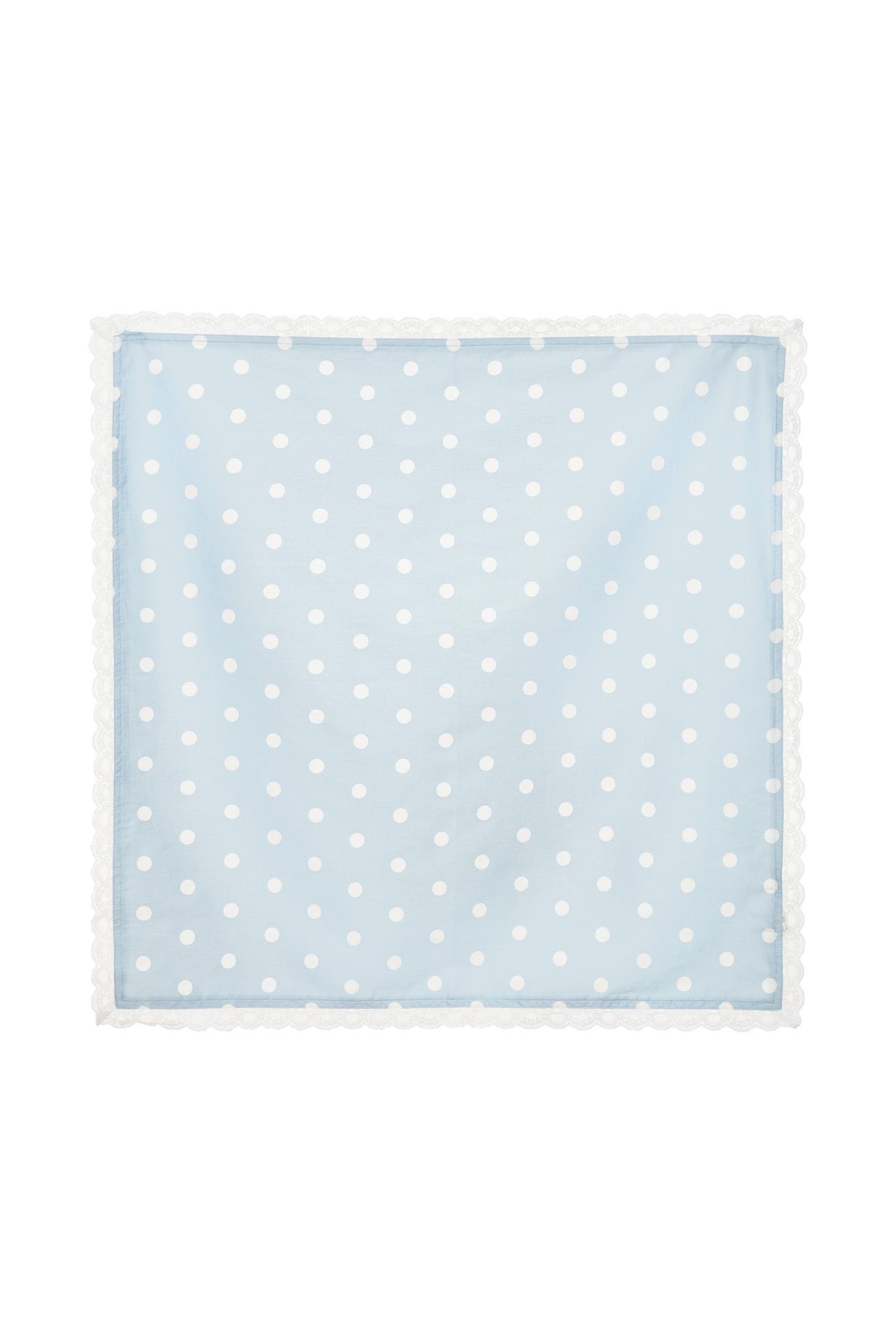 Blue Polka Dot Square Headscarf Blue - For Love & Lemons