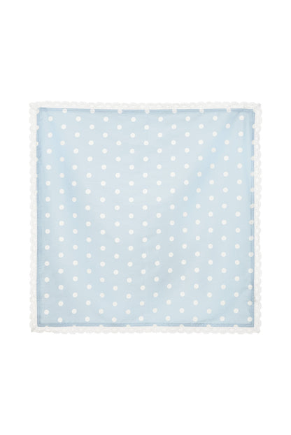 Blue Polka Dot Square Headscarf Blue - For Love & Lemons