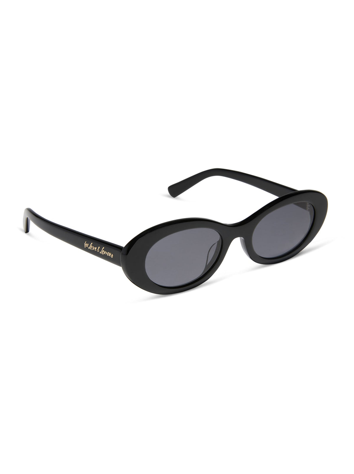Sabrina Oval Sunglasses Black - For Love & Lemons
