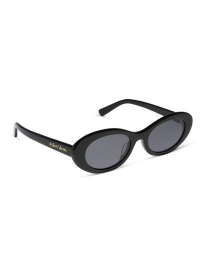 Sabrina Oval Sunglasses Black - For Love & Lemons