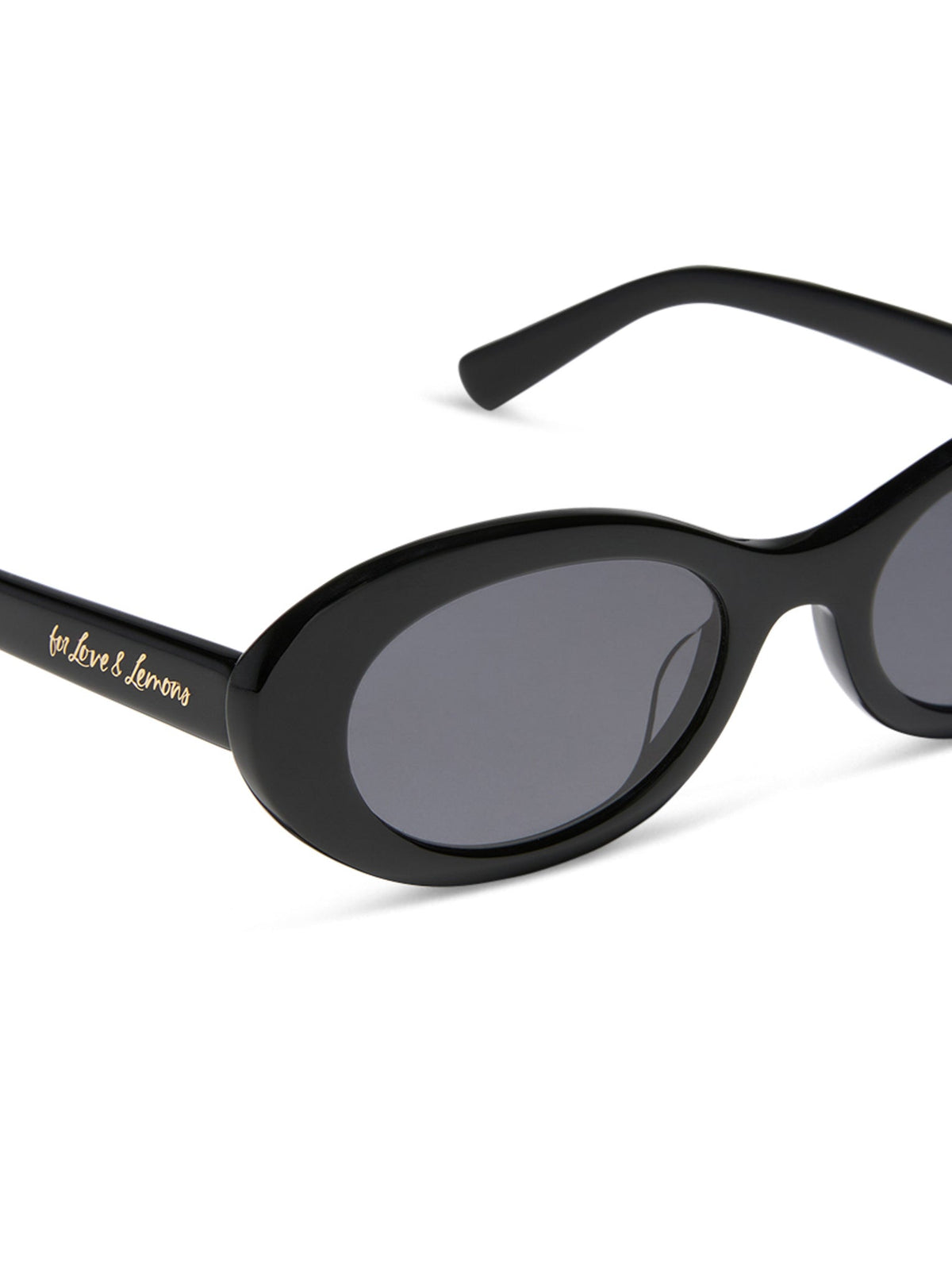 Sabrina Oval Sunglasses Black - For Love & Lemons
