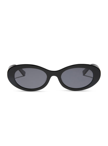 Sabrina Oval Sunglasses Black - For Love & Lemons