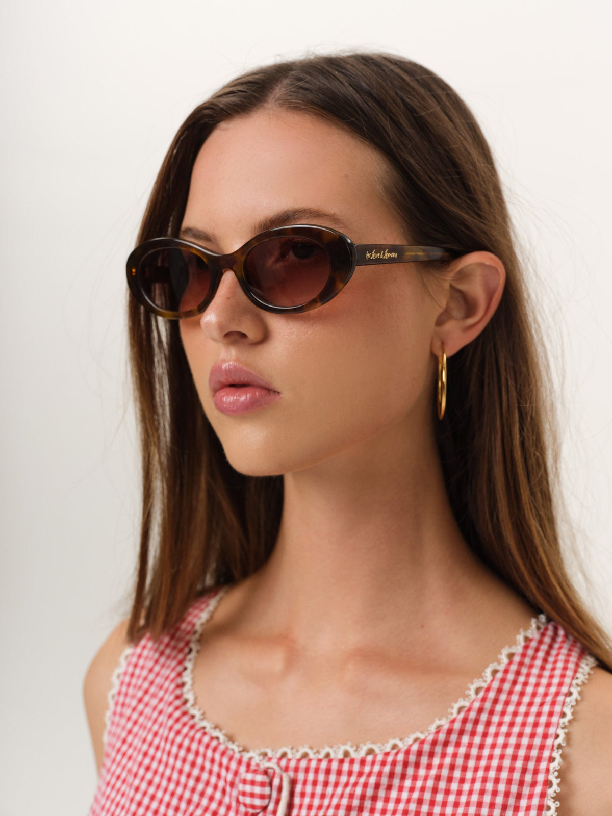 Sabrina Oval Sunglasses Brown - For Love & Lemons