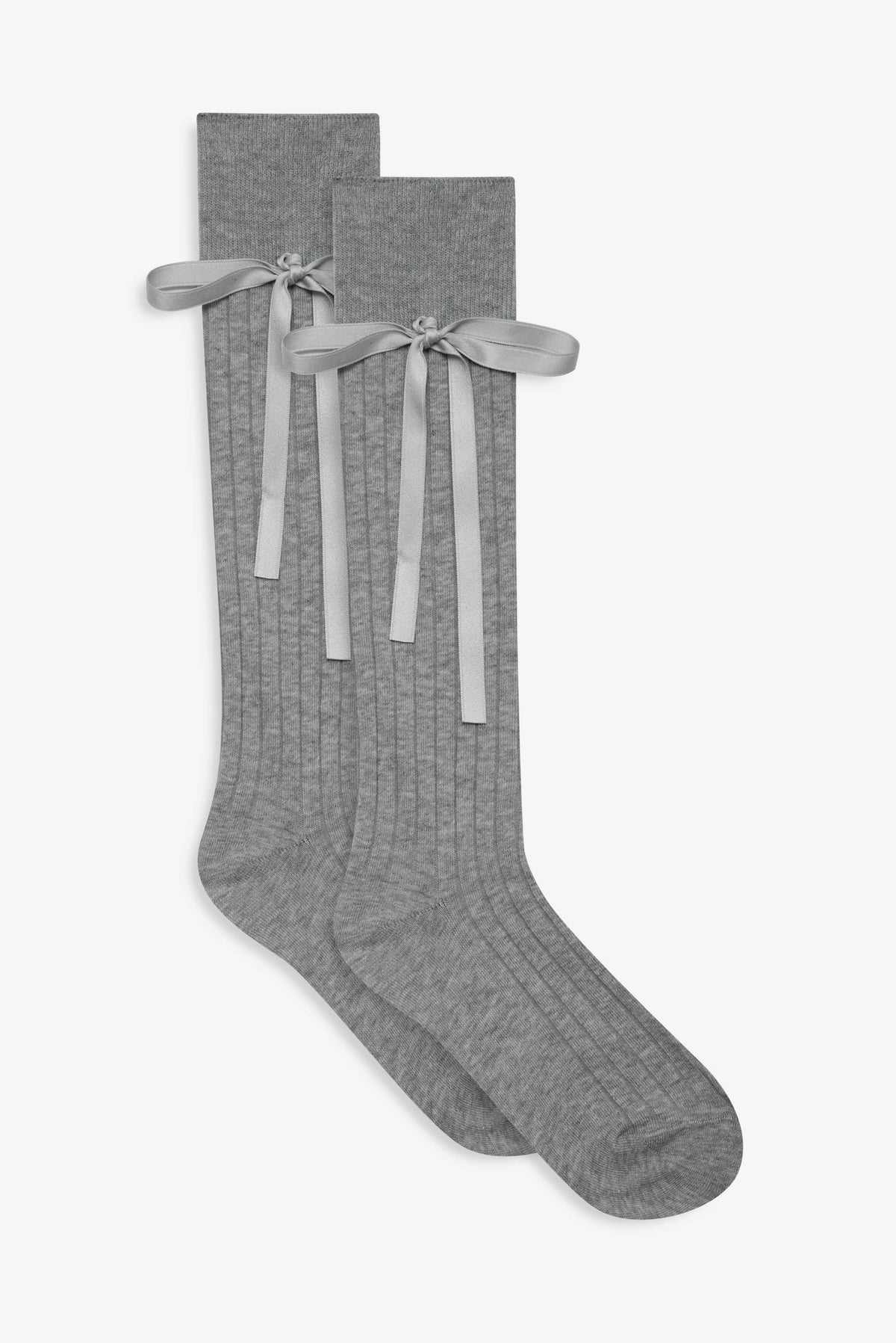 Knee-High Bow Socks Grey - For Love & Lemons