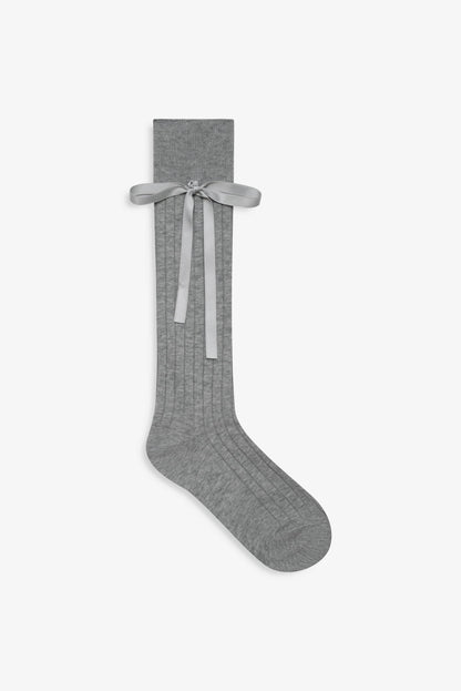 Knee-High Bow Socks Grey - For Love & Lemons