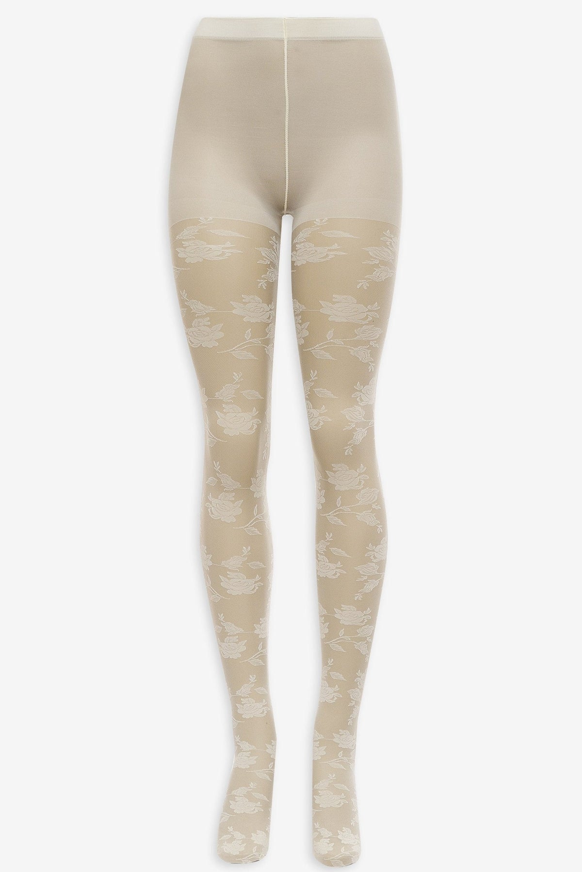Floral Knit Tights White - For Love & Lemons