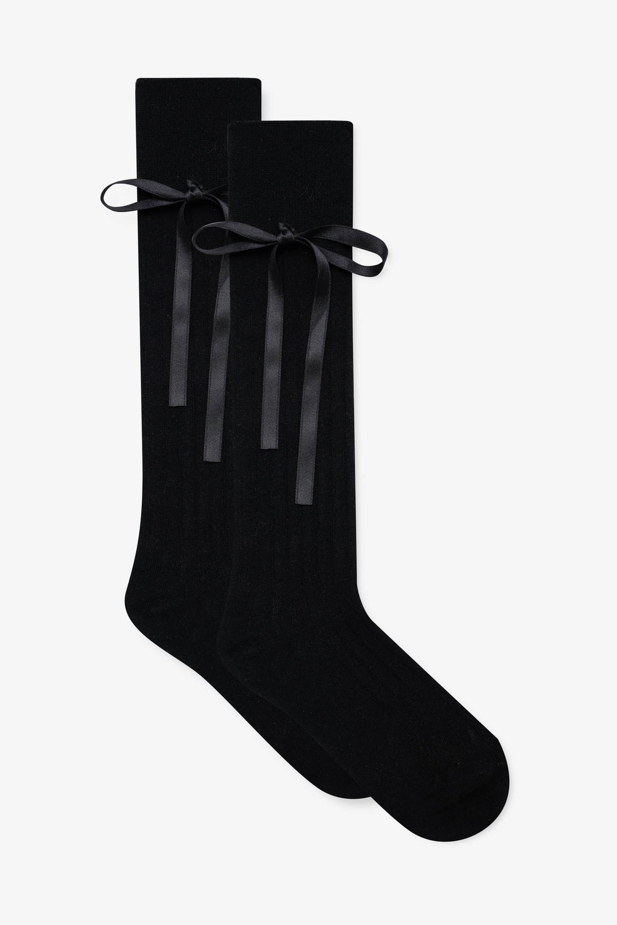 Knee-High Bow Socks Black - For Love & Lemons