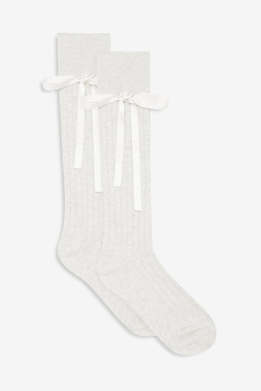 Knee-High Bow Socks Cream - For Love & Lemons
