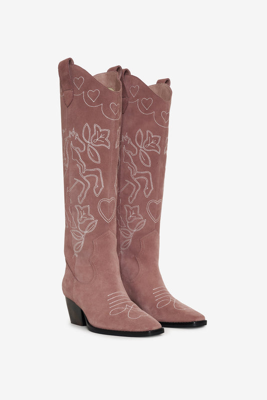 Willa Cowboy Boot Mauve - For Love & Lemons