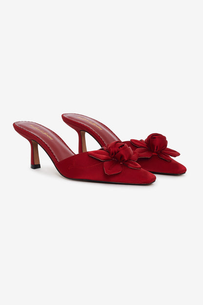 Claudine Mule Heel Red - For Love & Lemons