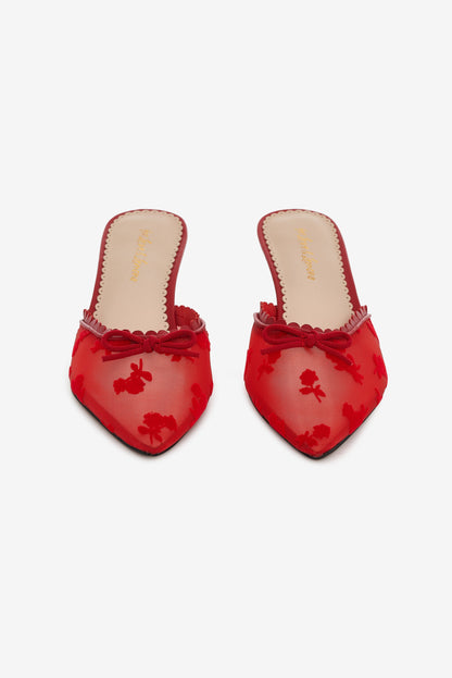 Sylvie Mule Heel Red - For Love & Lemons