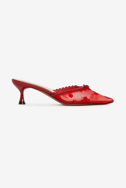 Sylvie Mule Heel Red - For Love & Lemons