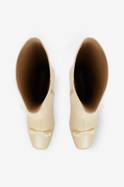 Claudine Cap Toe Boot Cream - For Love & Lemons