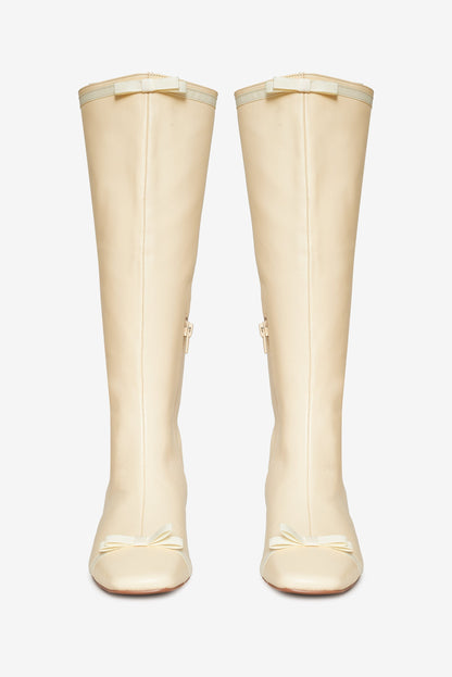 Claudine Cap Toe Boot Cream - For Love & Lemons