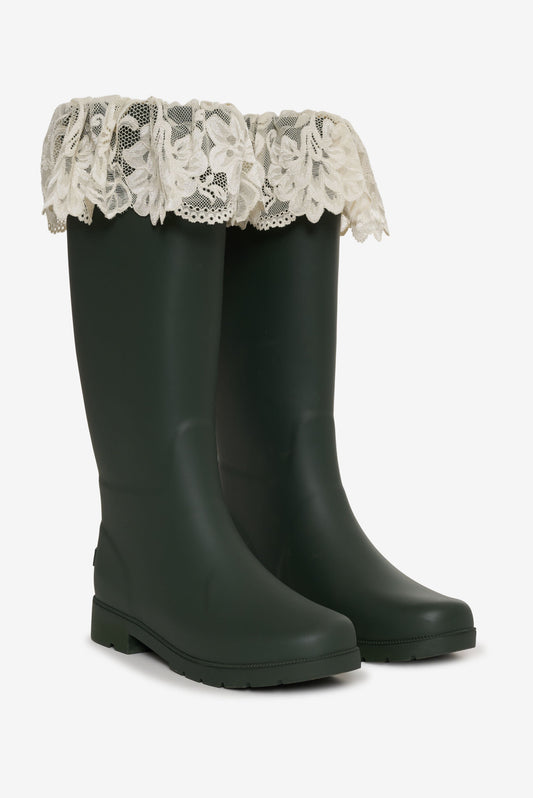 Brigitta Rain Boot Evergreen - For Love & Lemons