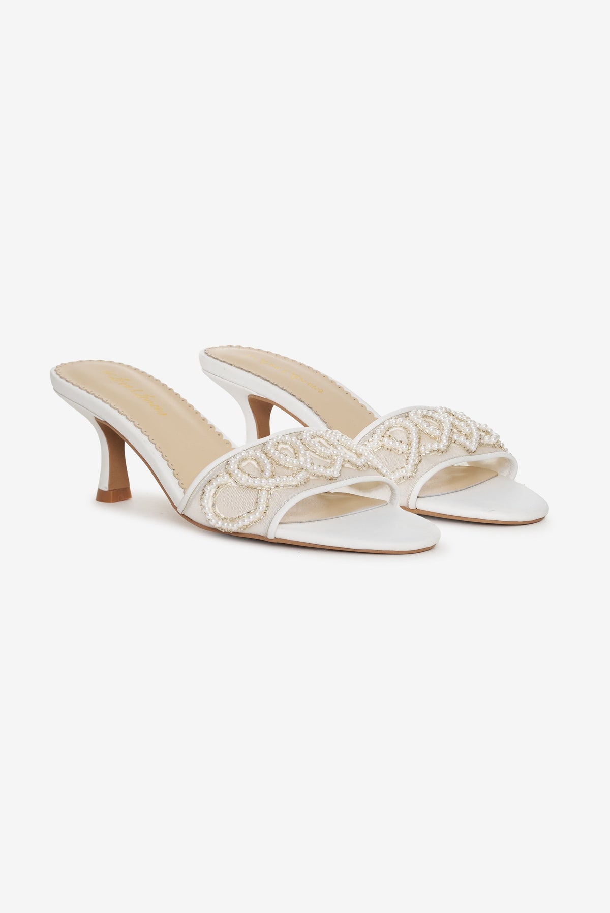 Seraphina Beaded Heart Mule White - For Love & Lemons