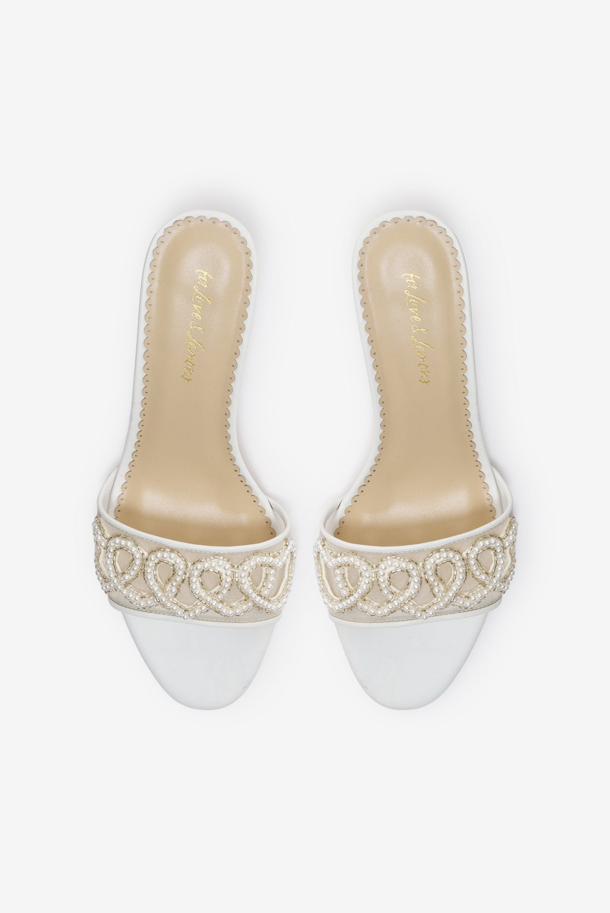 Seraphina Beaded Heart Mule White - For Love & Lemons