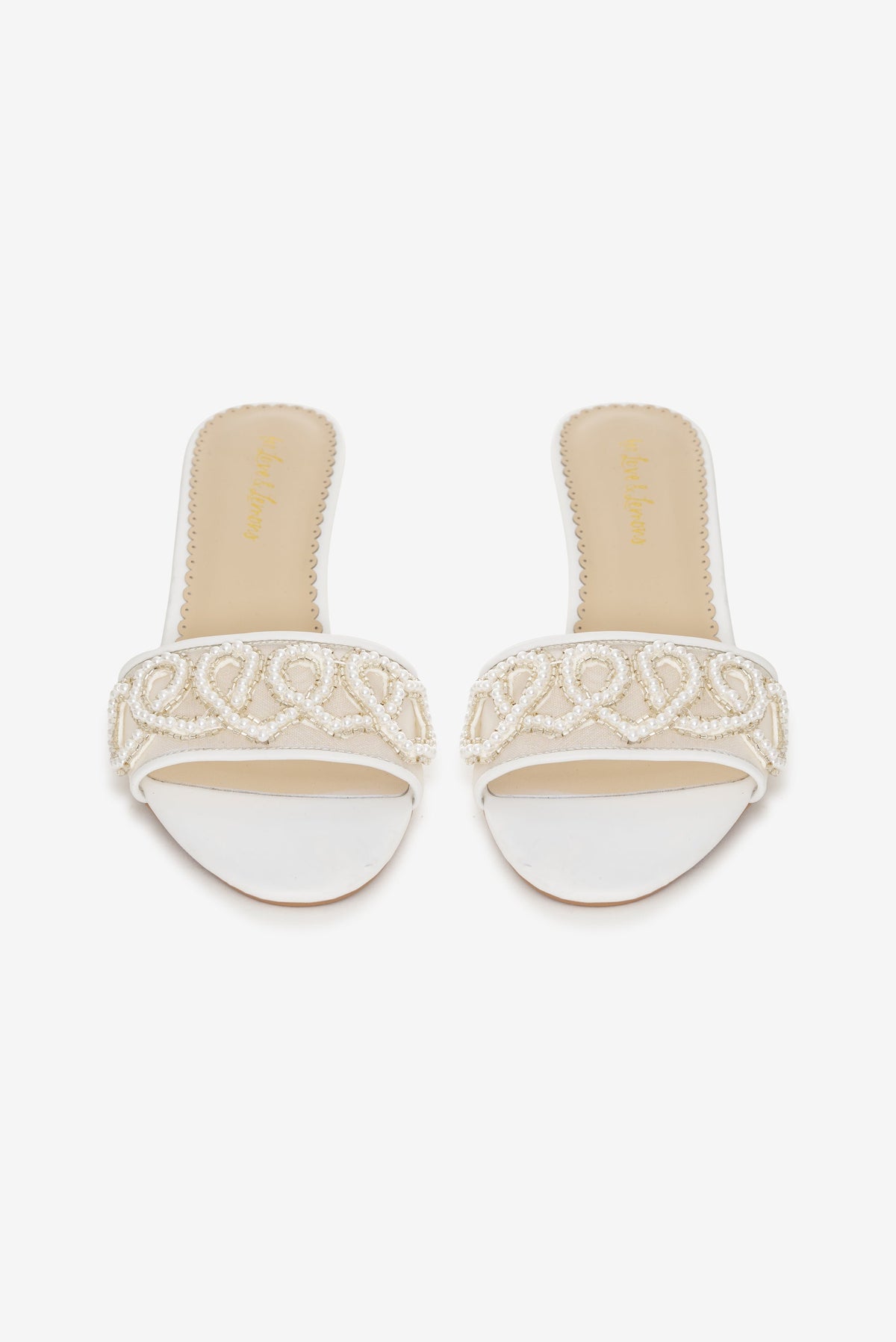 Seraphina Beaded Heart Mule White - For Love & Lemons