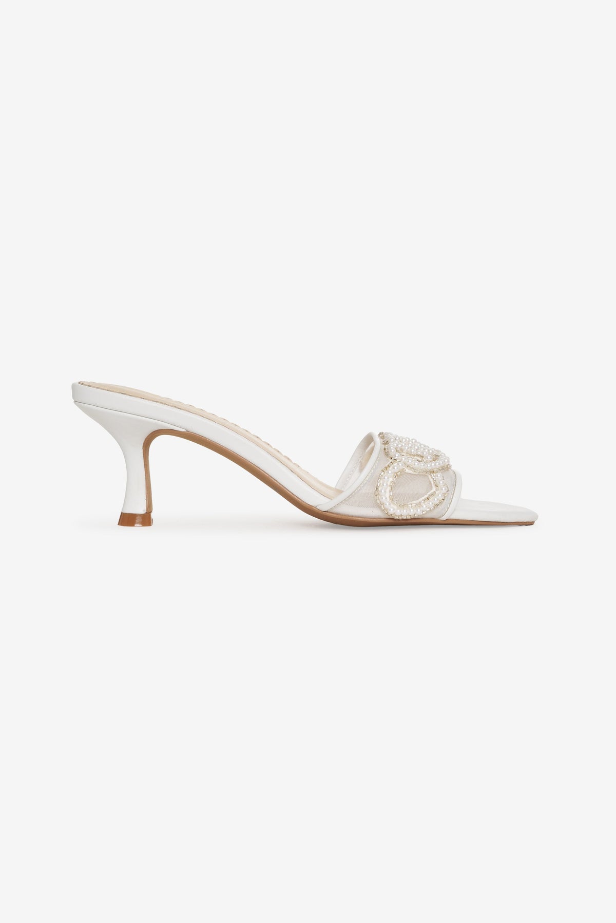 Seraphina Beaded Heart Mule White - For Love & Lemons