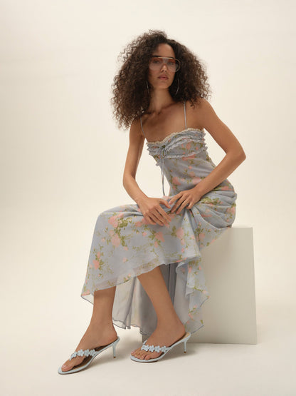 Gia Floral Heel Blue - For Love & Lemons