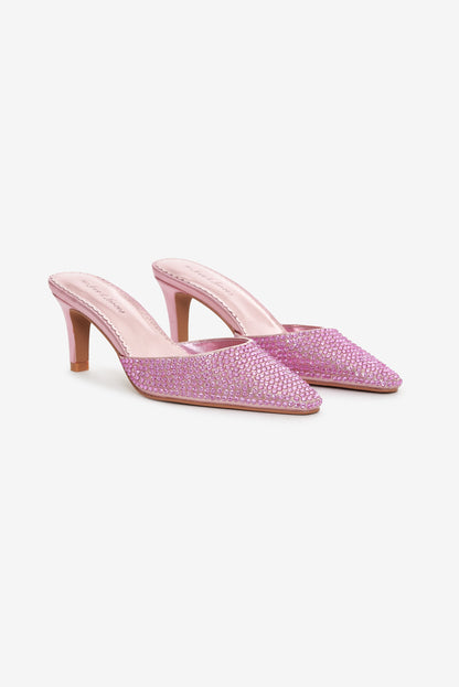 Cleo Mule Heel Baby Pink - For Love & Lemons