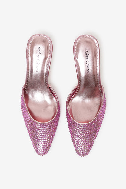 Cleo Mule Heel Baby Pink - For Love & Lemons