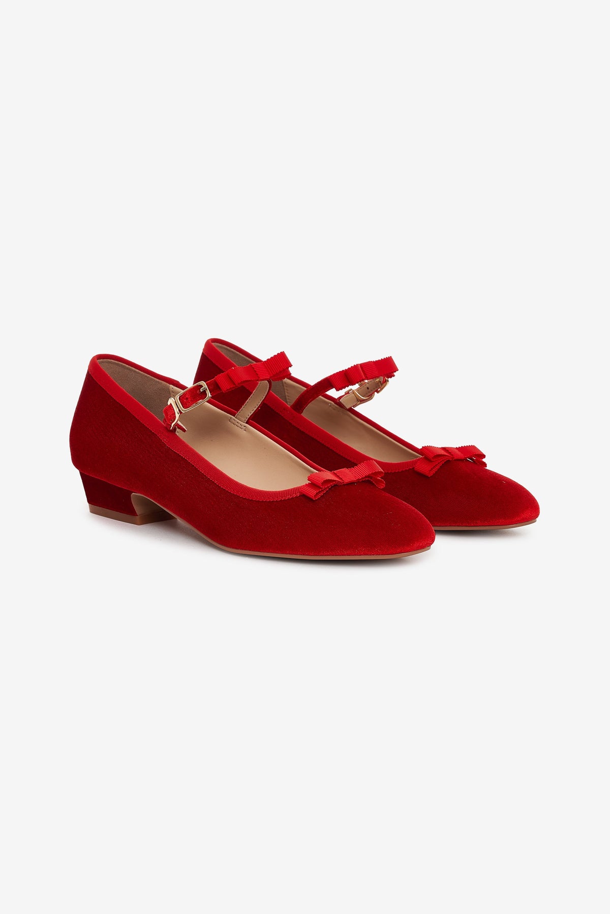 Lucia Velvet Mary Jane Red - For Love & Lemons