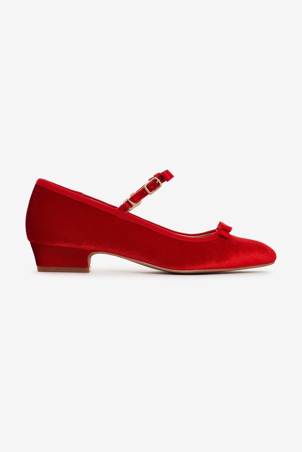 Lucia Velvet Mary Jane Red - For Love & Lemons