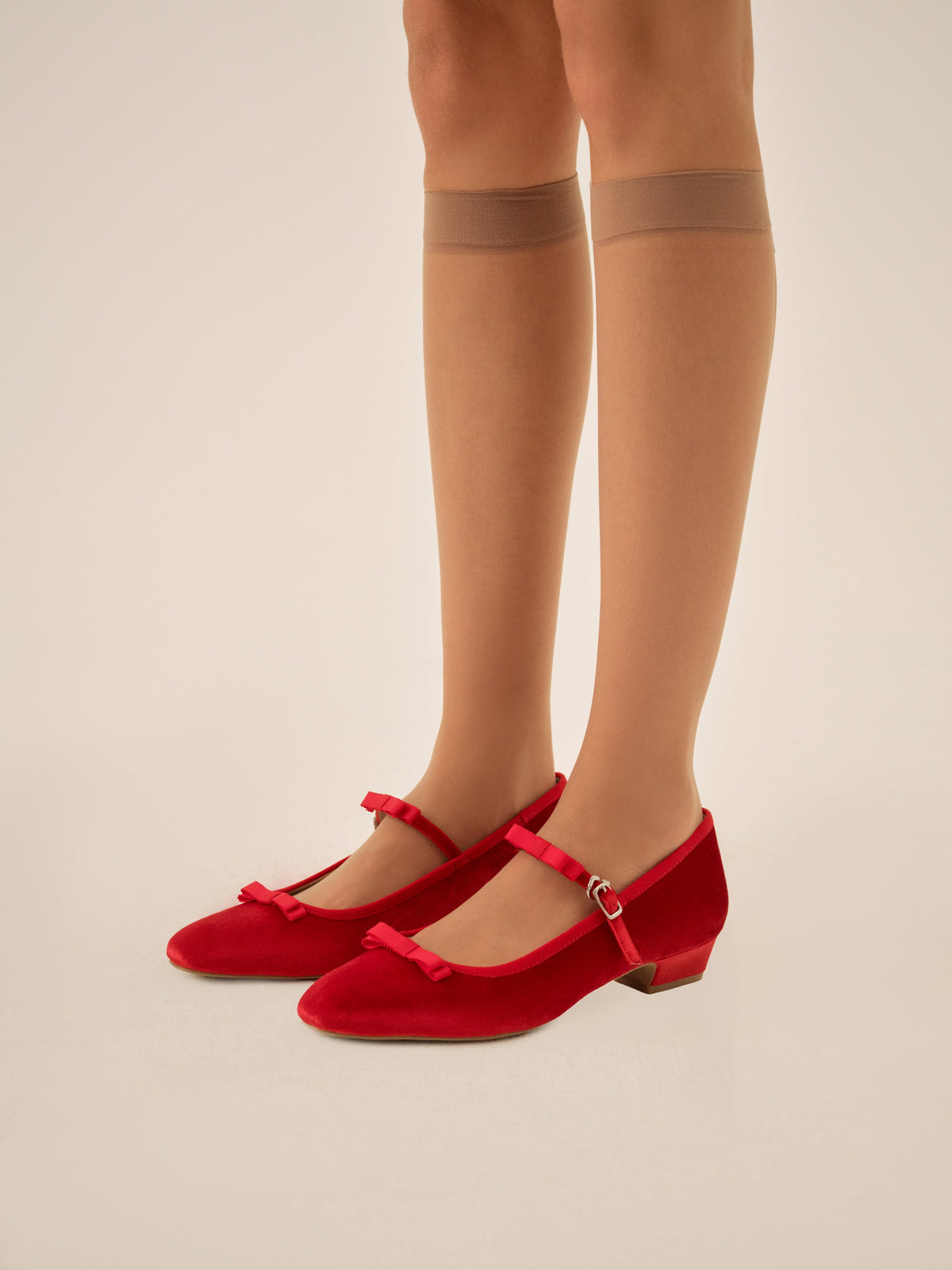 Lucia Velvet Mary Jane Red - For Love & Lemons