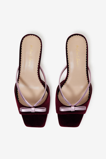 Grace Mule Heel Burgundy - For Love & Lemons