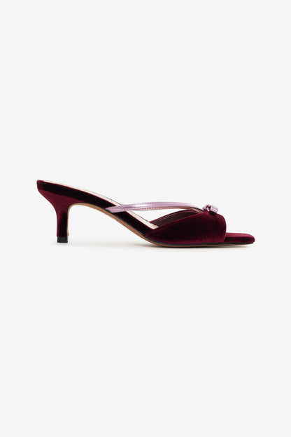 Grace Mule Heel Burgundy - For Love & Lemons