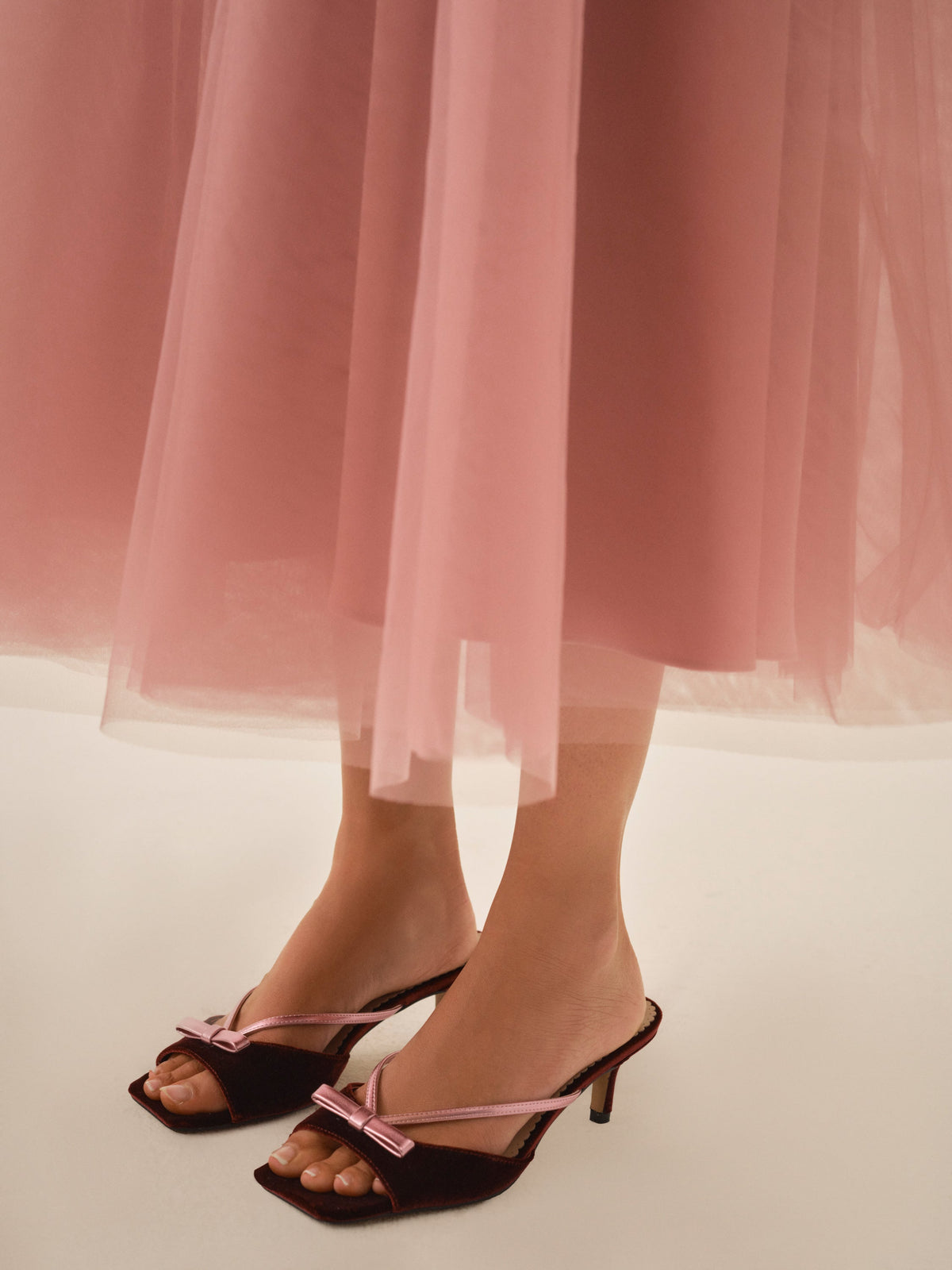Grace Mule Heel Burgundy - For Love & Lemons