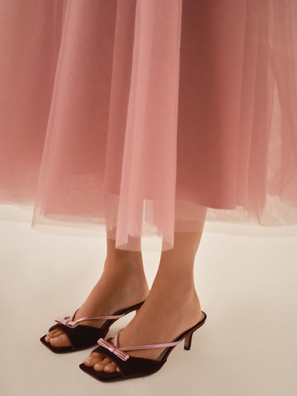 Grace Mule Heel Burgundy - For Love & Lemons