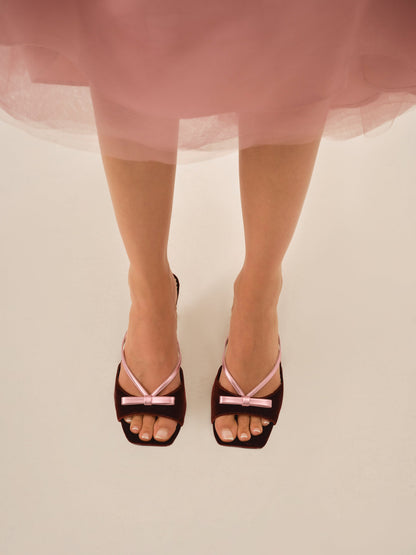 Grace Mule Heel Burgundy - For Love & Lemons
